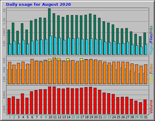 Daily usage for August 2020