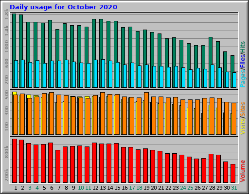 Daily usage for October 2020