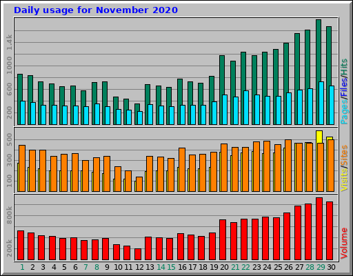 Daily usage for November 2020