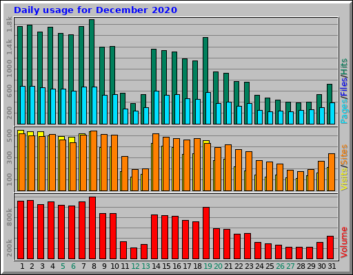 Daily usage for December 2020