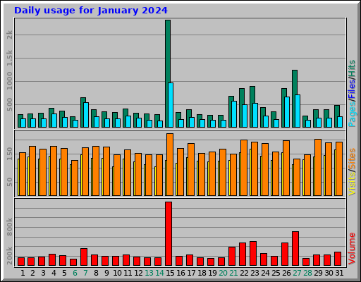 Daily usage for January 2024