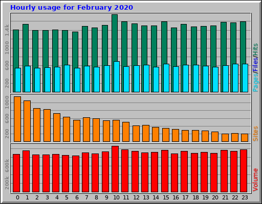 Hourly usage for February 2020