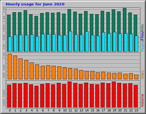 Hourly usage for June 2020