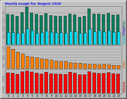 Hourly usage for August 2020