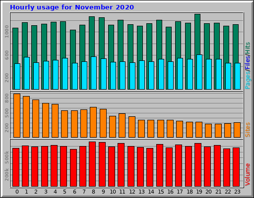 Hourly usage for November 2020