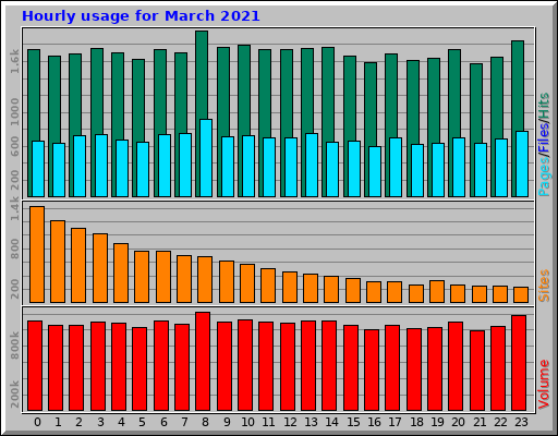 Hourly usage for March 2021