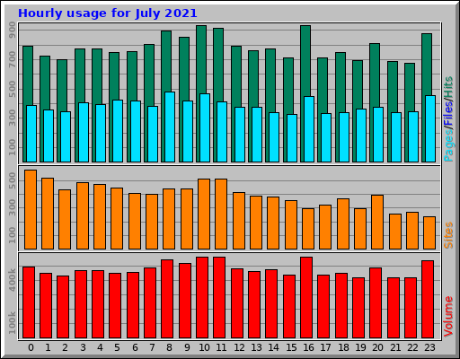 Hourly usage for July 2021