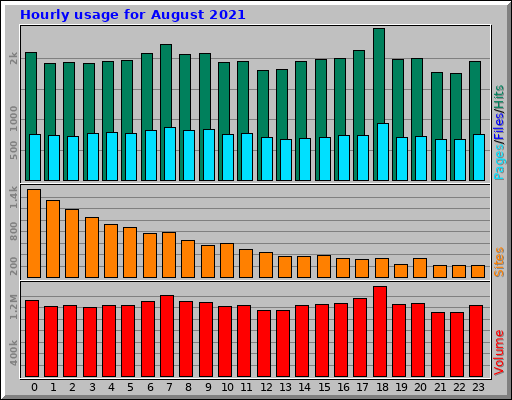 Hourly usage for August 2021