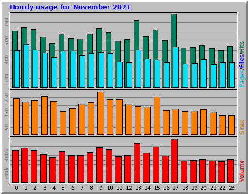 Hourly usage for November 2021