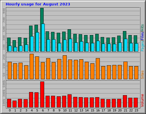 Hourly usage for August 2023