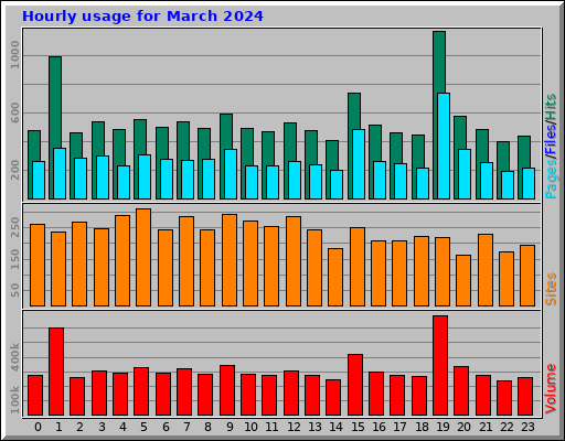 Hourly usage for March 2024