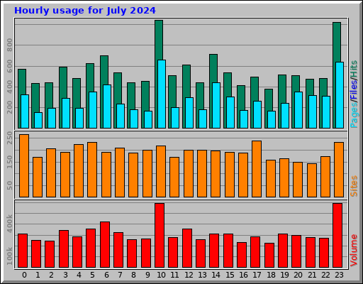 Hourly usage for July 2024